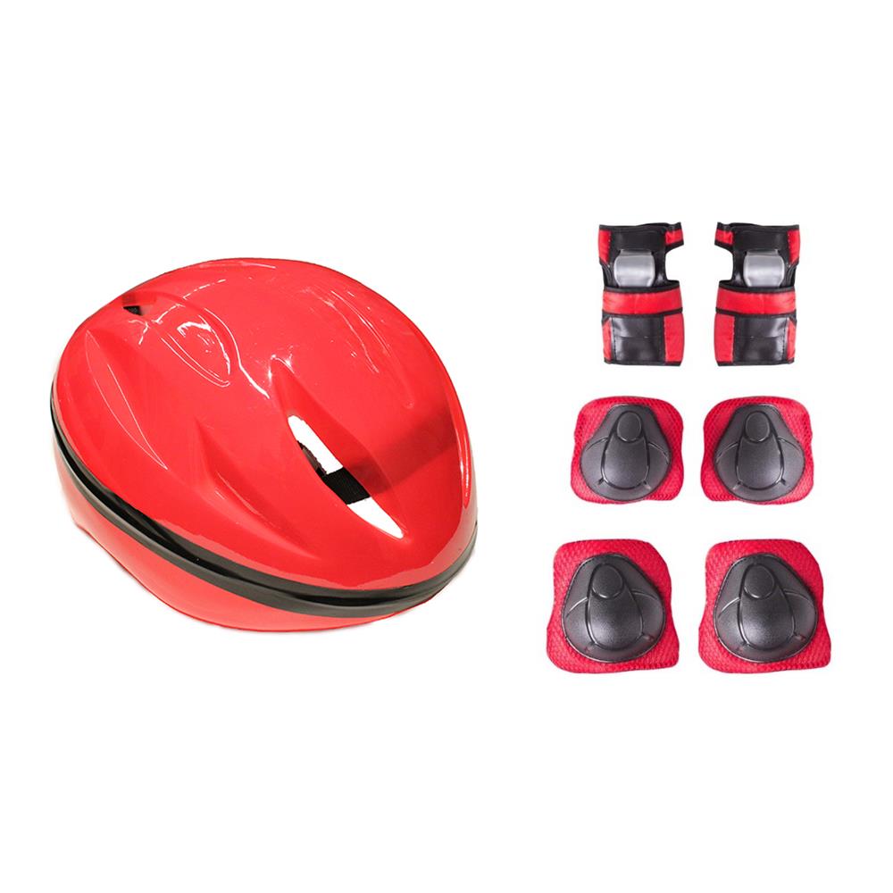 Kask-Dizlik-Dirseklik Seti - Kırmızı