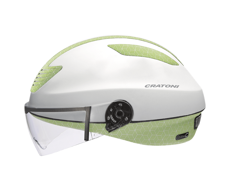 CRATONİ KASK CITY EVOLUTİON CAMLI MAT BEYAZ/GRİ S/M 53-57 ARKA ÜÇ FONKSİYONLU ÇAKARLI 430GR